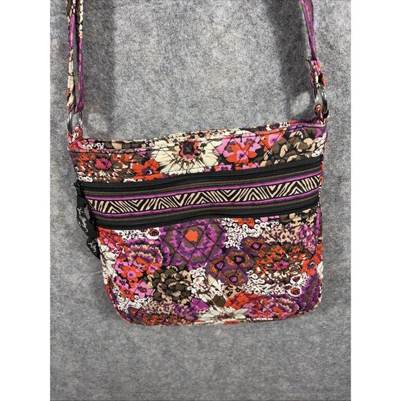 Vera Bradley Rosewood Crossbody Bag Floral Zip Pockets Quilted Lightweight - Picture 8 of 11